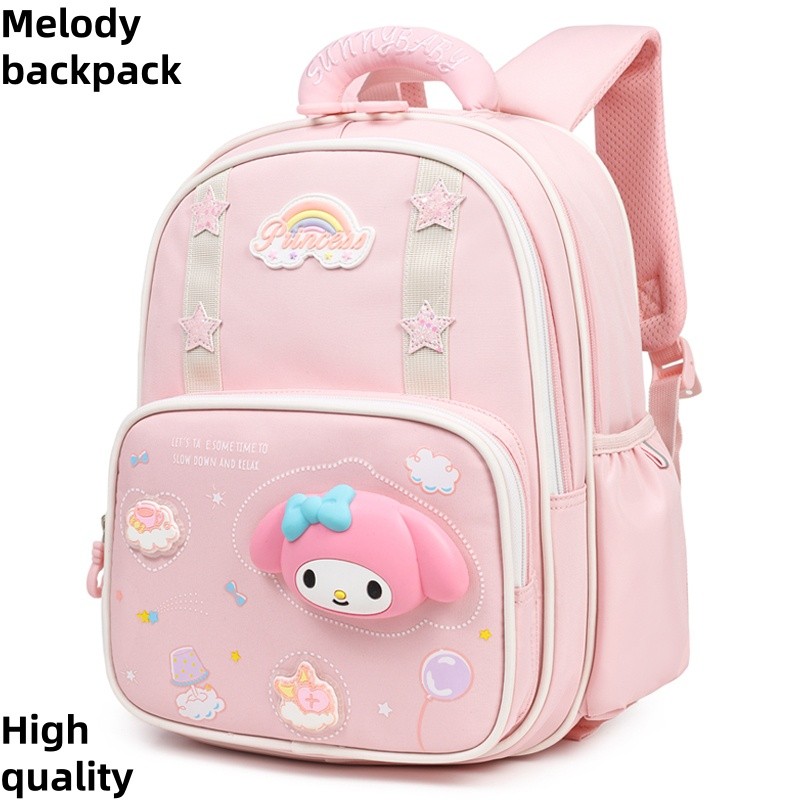 กระเป๋าเป้ Kuromi และ Melody สไตล์นักเรียนสำหรับเด็กผู้หญิง พร้อมลาย Cinnamoroll และ Pochacco ราคา ถูกที่สุด ดีลบีเคเค