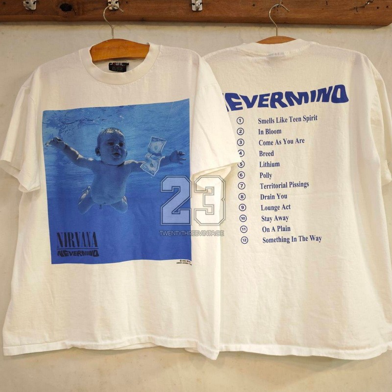 [ 23 ] NIRVANA NEVERMIND Album @1992 เด็กเก็บแบงค์  วินเทจ  เสื้อวง เนอร์วาน่า vintage shirt