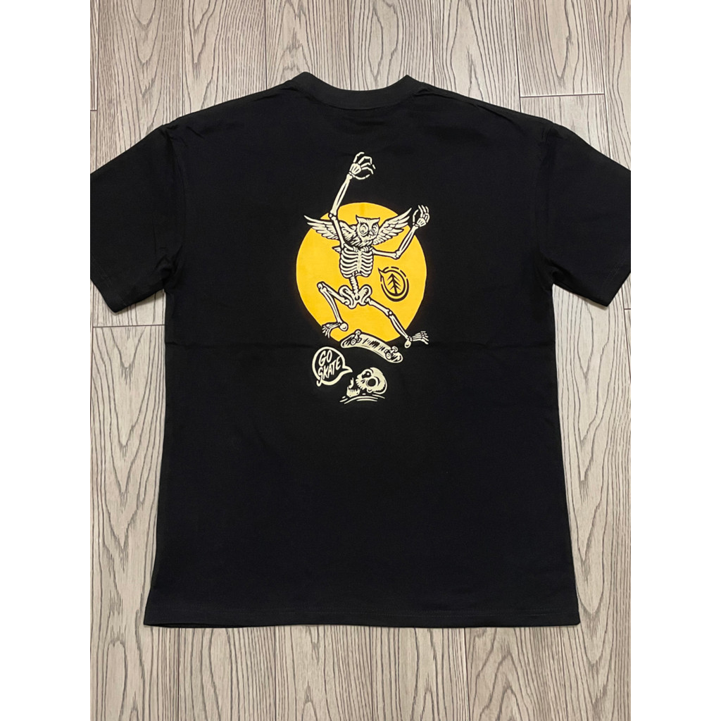ผ้าฝ้ายแท้ ELEMENT Surfing Skateboard Street Skull Pattern พิมพ์เสื้อยืดแขนสั้นสไตล์ใหม่