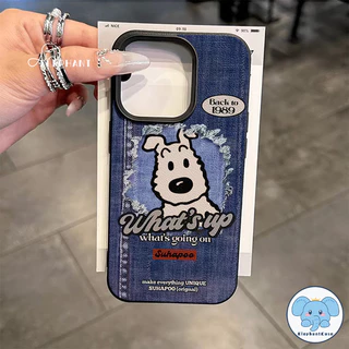 เคสหนังลายสุนัขคู่รักสุดเท่ ลายกระต่าย สีเทียนชินจังสำหรับ IPhone 17 AIR 16 11 13 15 12 14 Pro Max XR X 16 15 7 8 Plus