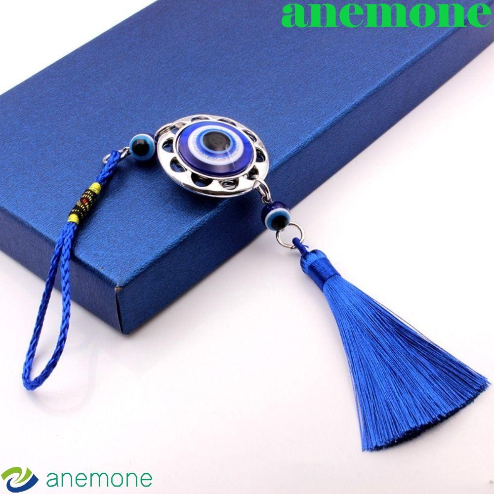 AIMEONE Blue Eye Key Chain Lucky บุคลิกภาพที่มีสีสันลูกปัด Handmade Craft Retro แก้วจี้เชือกถักแขวนผนังรถแขวนตกแต่ง