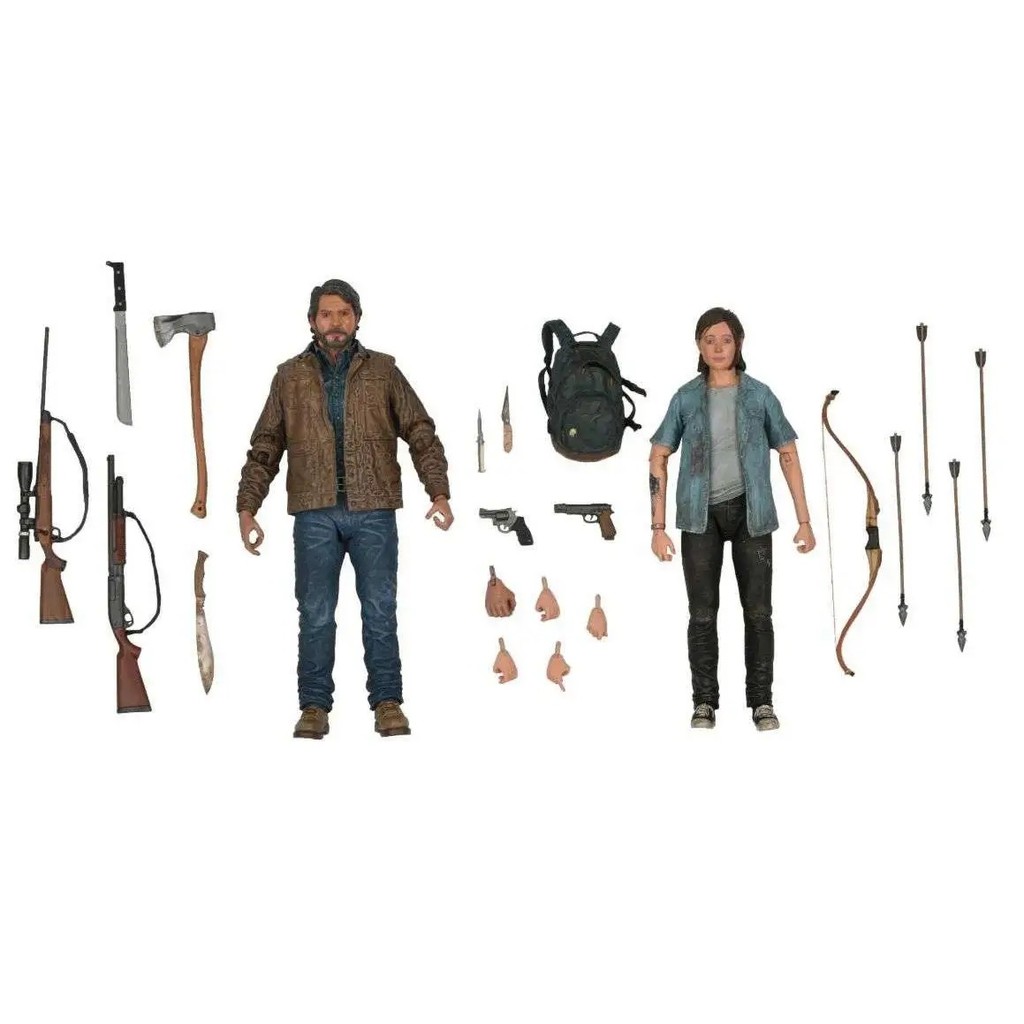 NECA The Last of Us Part II Ellie Williams และ Joel Miller Super Action Figure ชุดของเล่น