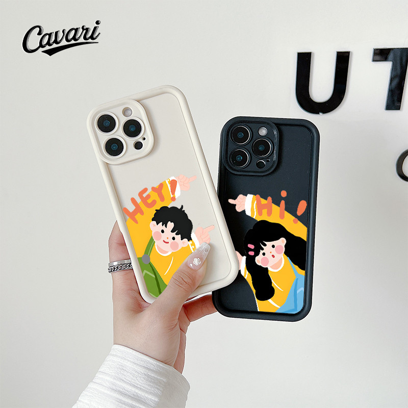 โทรศัพท์มือถือ OPPO จัดส่งจากประเทศไทย คู่รักน่ารักที่ยกมือ for OPPO A17 A57 A3s A18 A53 A16 เคสโทรศ