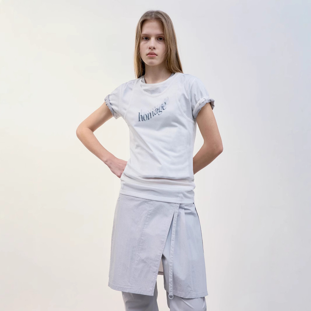 [SR-STUDIO] สไตล์เกาหลีแขนสั้น เสื้อยืดผ้าฝ้ายสำหรับผู้หญิง ใหม่จาก SR-STUDIO