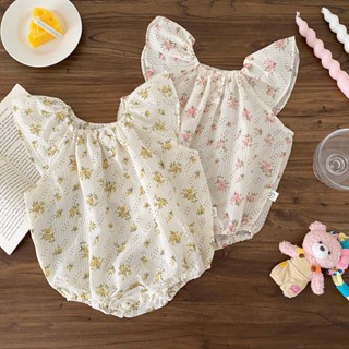 ชุดจั๊มสูทลายดอกไม้และปีกผีเสื้อ สำหรับเด็กวัยหัดเดิน 0-24 เ…