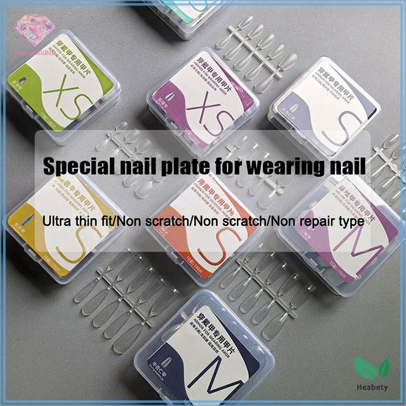 Heabty 100 ชิ้นสั้นอัลมอนด์ Frosted Clear เล็บปลอมเหมาะสําหรับการออกแบบเล็บและ Salon Extensions เหมาะสําหรับออกเดทและทุกวันสวมใส่ใหม่