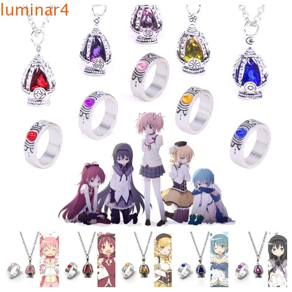 LUMINAR Puella Magi Madoka Magica แหวน,คริสตัล Kaname Madoka ชุดเครื่องประดับ, ประณีต Miki Sayaka To