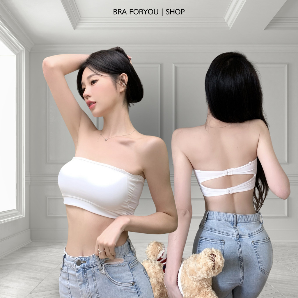 Bra Foryou บราเกาะอก【561】 ใส่สบายเนื้อนุ่ม ผ้าลื่น  ตะขอปรับได้ 5 สี เสื้อผ้าผู้หญิง
