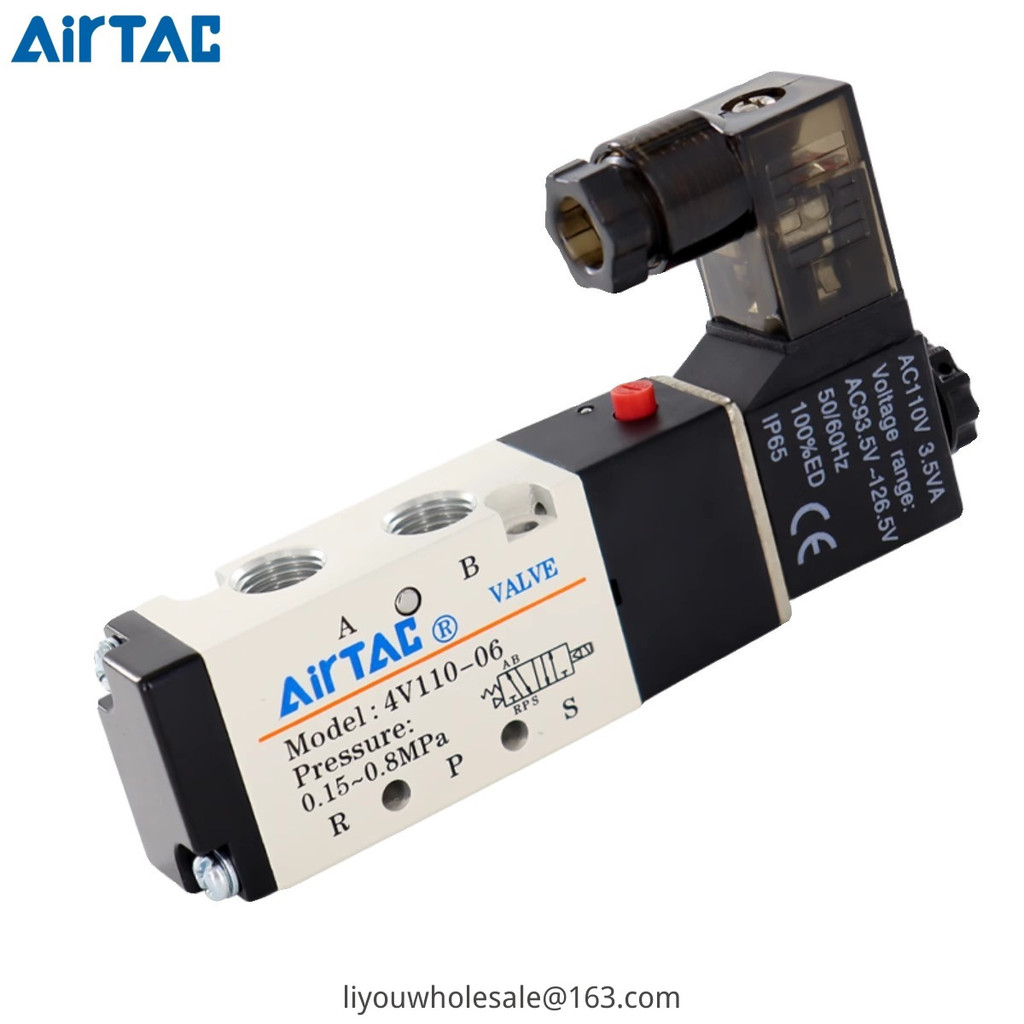 Yadeke Solenoid วาล์ว 4V110-06 4V110-M5 สองตําแหน่งห้าผ่านวาล์วควบคุม 4V210-08 4V310-10