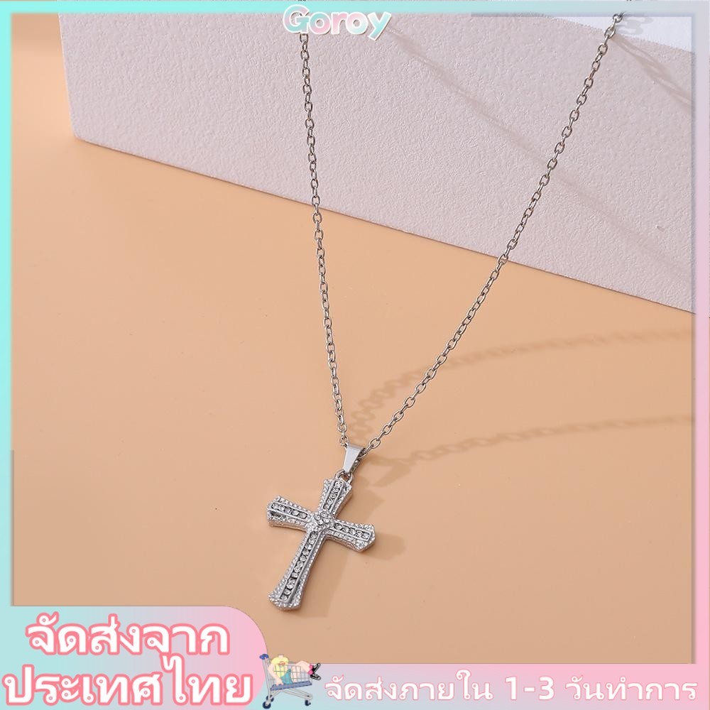 แฟชั่นย้อนยุคสไตล์พังก์ข้ามจี้สร้อยคอเครื่องประดับงานแต่งงานสําหรับผู้หญิงผู้ชาย
