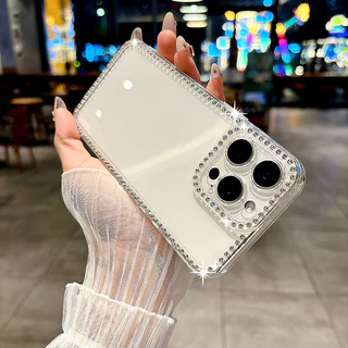 เคสโทรศัพท์ For iPhone 13 11 16 17 pro max Case iPhone 11 15 pro max 14 12 13 pro max เคสโทรศัพท์เพชร เป็นมันวาว ขั้นสูง