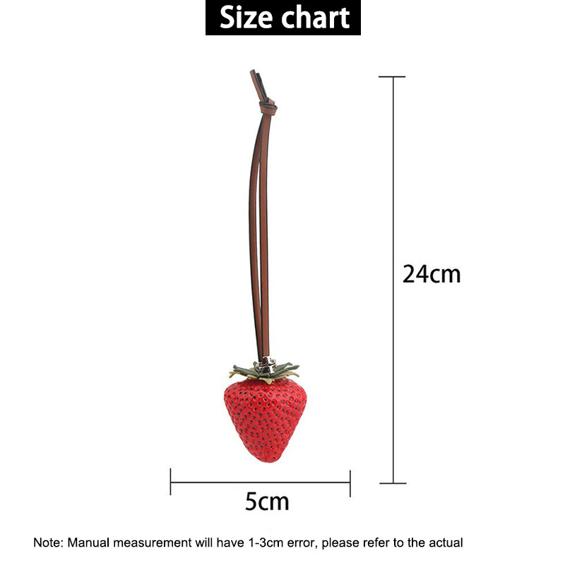 จี้กระเป๋าสตรอเบอร์รี่ขนาดใหญ่ พวงกุญแจหนังน่ารัก เพิ่มความสวยงามให้กระเป๋าสตรี เป็นของขวัญสำหรับสุภาพสตรี