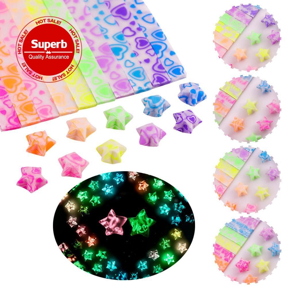 10 สี 210 แผ่น Noctilucent Star Origami Star แถบกระดาษ Star Origami Lucky Handmade Diy J4g9