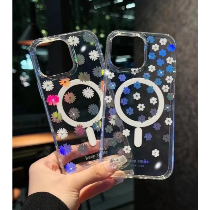 เคสดอกไม้ มีเพชร Case Keep Smile Flower ใช้สำหรับรุ่น IP 16 / 16  PRO / IP 16 PRO MAX /14 PRO MAX /1
