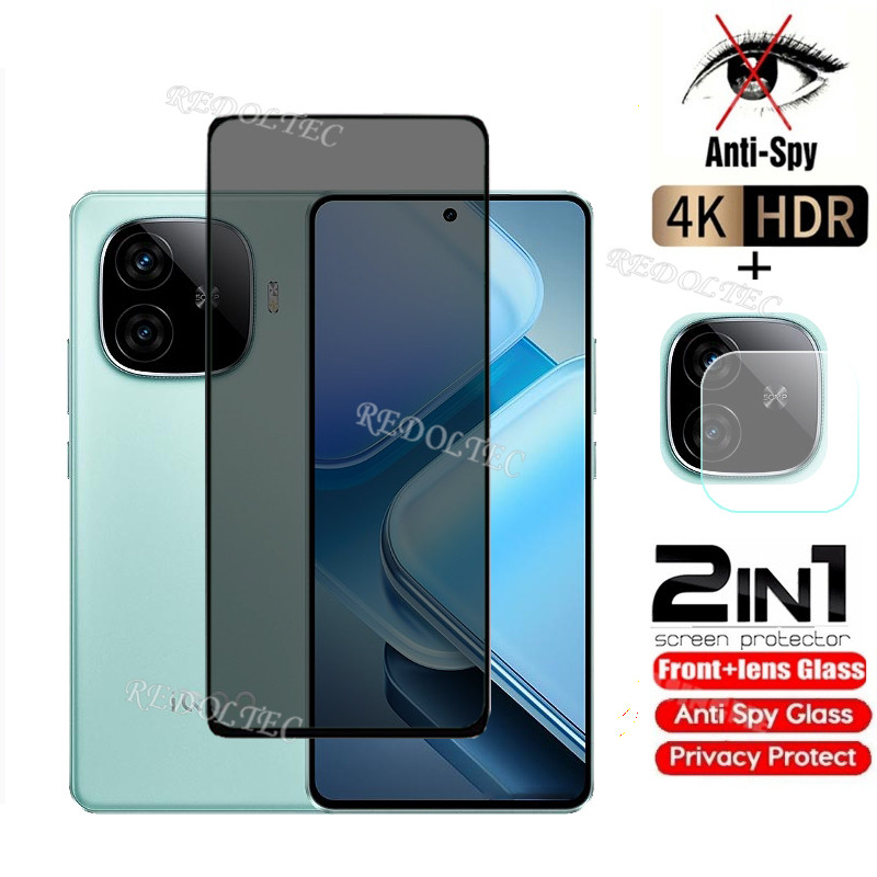 VIVO IQOO Z9 Z9X 5G กระจกนิรภัยส่วนตัว Anti-Spy คลุมทั้งหมดปกป้องหน้าจอ Anti Peek 2in1 ฟิล์มความเป็นส่วนตัว + เลนส์ VIVO IQOO Z9X
