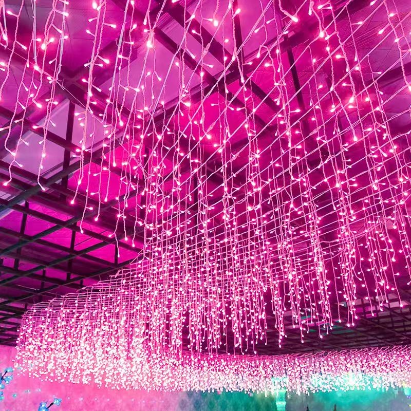 ไฟน้ำตก Led ไฟสายแบบหยดน้ำแข็งกันน้ำ ไฟม่าน LED ห้องเต็มไปด้วยดวงดาว 4M ไฟคริสต์มาส ไฟตกแต่งห้องนอน ตกแต่งงานแต่งงาน