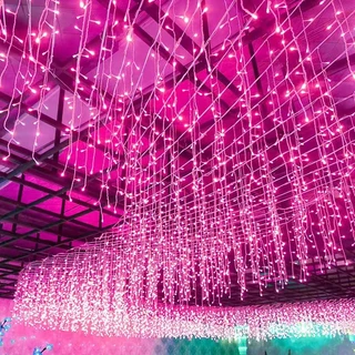 ไฟน้ำตก Led ไฟสายแบบหยดน้ำแข็งกันน้ำ ไฟม่าน LED ห้องเต็มไปด้วยดวงดาว 4M ไฟคริสต์มาส ไฟตกแต่งห้องนอน ตกแต่งงานแต่งงาน