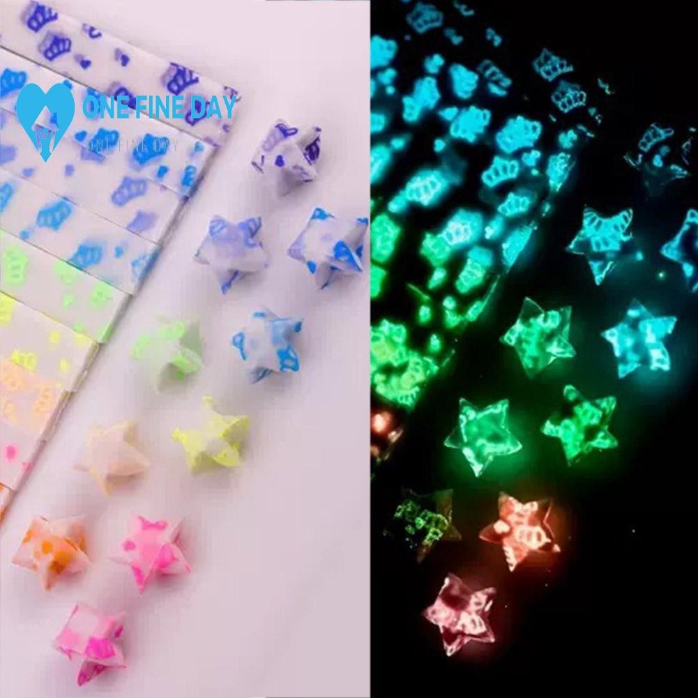 Luminous Star Origami ชุดแถบกระดาษดาว Diy Star Origami พับ Lucky Handmade N9y7