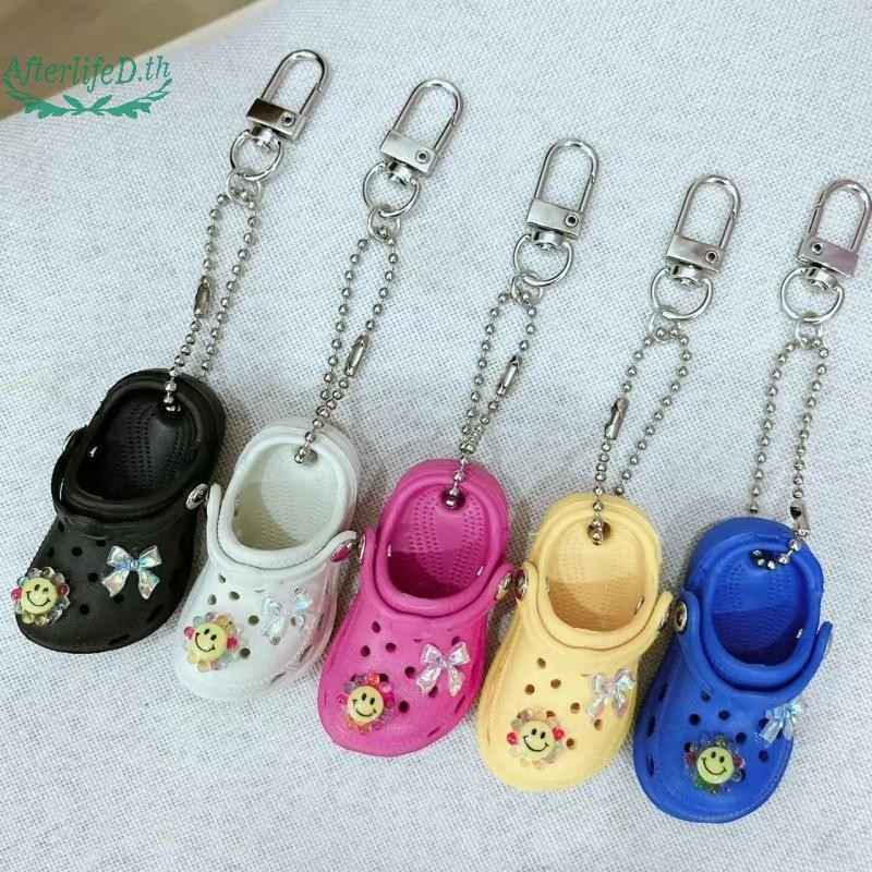 AF 1 ชิ้นกระเป๋าจี้สร้างสรรค์จําลองรองเท้าแตะพวงกุญแจรถสาวกุญแจรถแหวน DIY ตกแต่งเพื่อนของขวัญสําหรับผู้หญิง A - รูปที่ 2