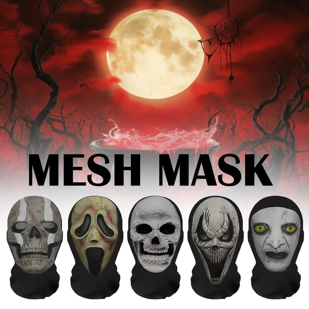 ฮาโลวีน 3d มุมมองบนใบหน้า Full Face Mask Skeleton Disguise Mask คอสเพลย์คนดังตลก O4r4