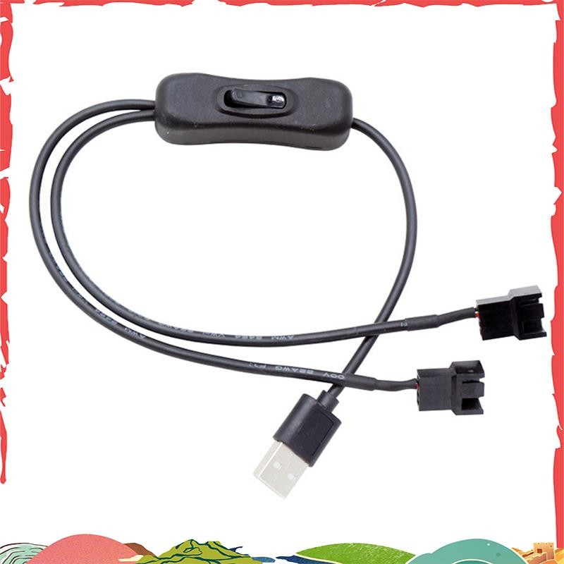 Super USB to 3-Pin / 4-Pin PWM 5V USB Sleeved Fan Power Adapter Cable Case Fan Adapter Connector Cable with on Off Switch