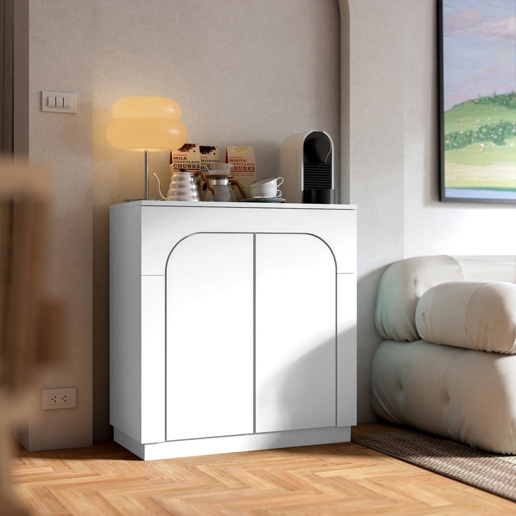 SB Design Square ตู้เตี้ย ขนาด 80 ซม. รุ่น Pudding สีขาว (80x40x85 ซม.)  แบรนด์ KUCHE