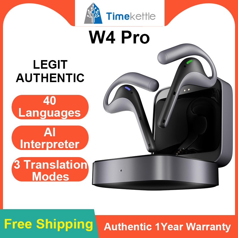 Timekettle W4 Pro AI Interpreter Earbuds, การแปลพร้อมกันเอียง, อุปกรณ์แปลที่รองรับ 40 ภาษา