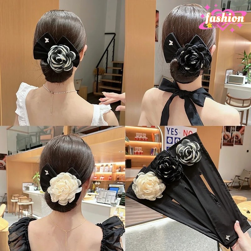 คลิปโบว์ดอกไม้วิเศษขี้เกียจวินเทจ-เครื่องทํามวยผม-กิ๊บขี้เกียจบิดย2เค -ที่ม้วนผมลูกกลิ้งคาดศีรษะ-ทรงผมถักเปียเครื่องมือชงบิด-อุปกรณ์ผมผู้หญิง