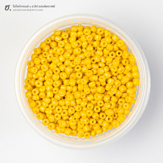 ลูกปัดเม็ดทราย ขนาด 3 มม. สีเหลือง Cheese Pop