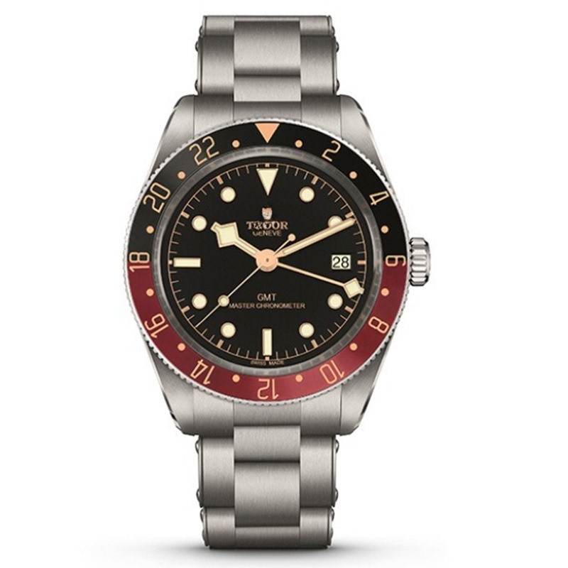 DTdutores นาฬิกาผู้ชาย Biwan GMT สีแดงวงกลมสีดําเครื่องจักรอัตโนมัติ M793F9G1