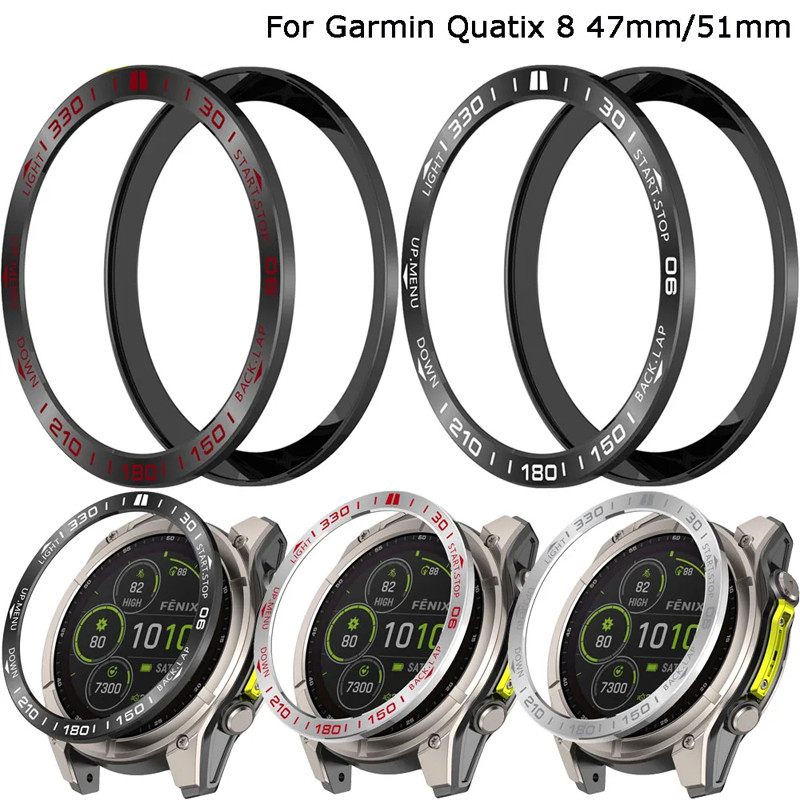 Bezel แหวนจัดแต่งทรงผมสําหรับ Garmin Quatix 8 47 มม./51 มม.Quatix8 SmartWatch กรอบโลหะ Dial กาวฝาครอ