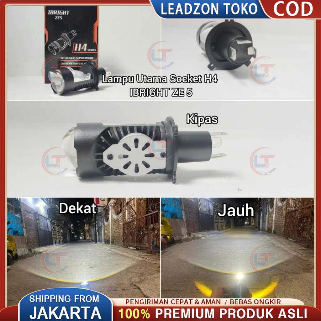 IBRIGHT ZE 5 - ไฟหน้า LED H4 ดั้งเดิมระดับพรีเมียม IBRIGHT ZE5 AC DC ต่ําสูงล่าสุด