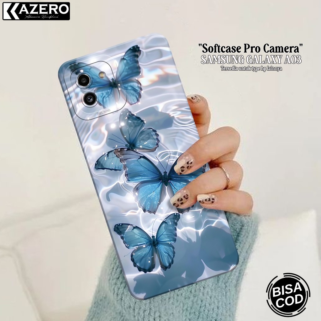 Samsung Galaxy A03 HP Softcase - เคสผีเสื้อแฟชั่น - เคส Sam Galaxy A03 - เคส Sam Galaxy A03 - เคสซิล