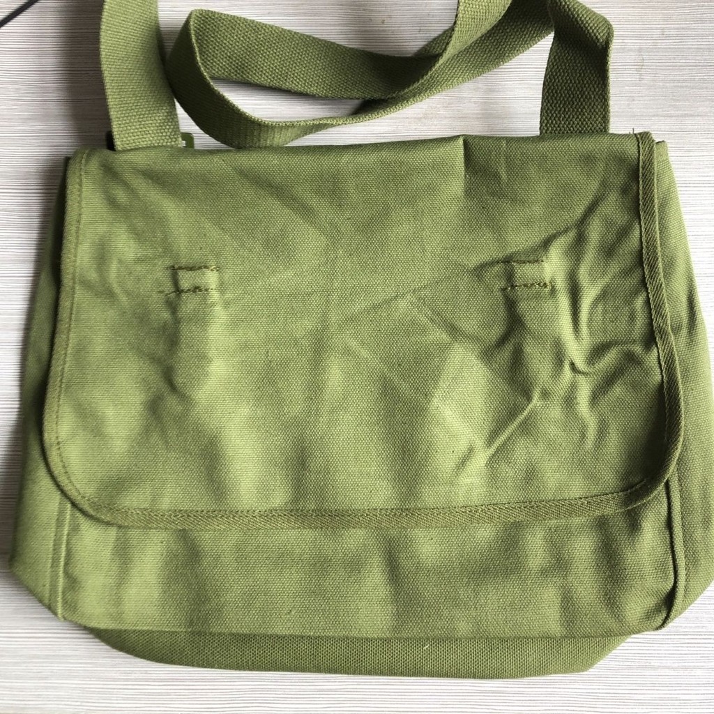 สินค้าคงคลัง 65 Style Army Green Messenger Bag Nostalgic Old Style Canvas Bag Old Style Shoulder Sch