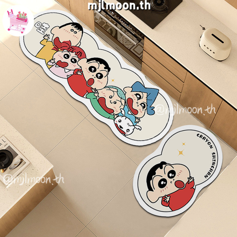 ห้องครัวเครยอนชินจังพรมปูพื้นการ์ตูนห้องน้ําพรมเช็ดเท้ากันลื่นแผ่นรองประตูทางเข้าหลายขนาด