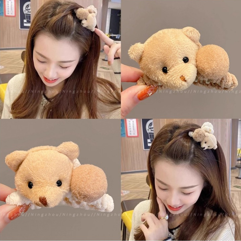 กิ๊บติดผมตุ๊กตาหมีน่ารัก คลิปหนีบผมหางม้า สําหรับผู้หญิง
