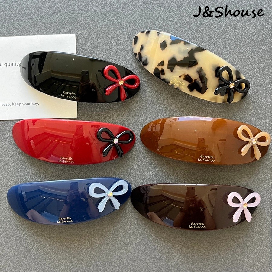 กิ๊บติดผมรูปโบว์ประดับ rhinestone สไตล์เกาหลีมาใหม่ คลิปฤดูใบไม้ผลิสําหรับผู้หญิง