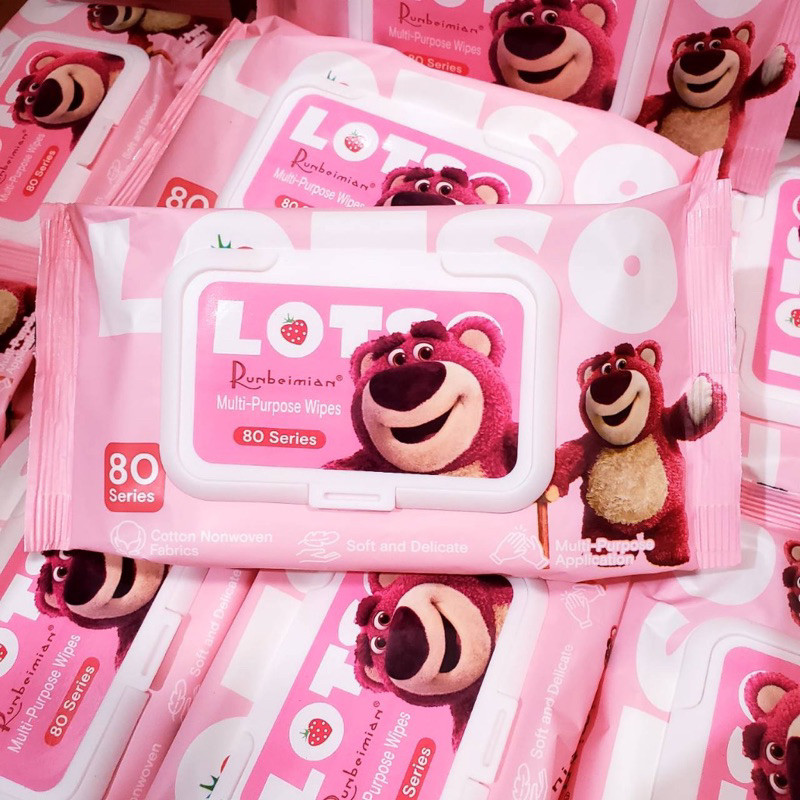 ทิชชู่เปียก (ชุด10ห่อ)  หมีLosto /Care bears กระดาษเปียก Baby Wipes ทิชชู่เด็ก เนื้อผ้านุ่ม ไม่มีแอลกอฮอล์ ราคาสุดคุ้ม