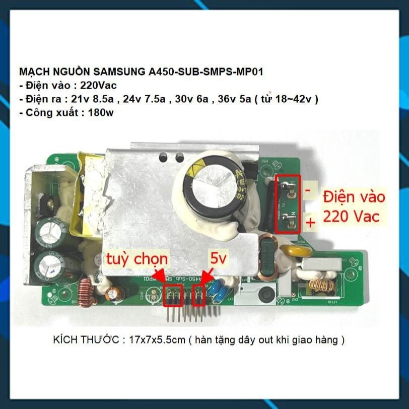 แหล่งพลังงาน Samsung 220V. ไฟหลัก 21v 8A, 24v 7.5A, 30V 6A, 36V 5A, 42v 4.2A