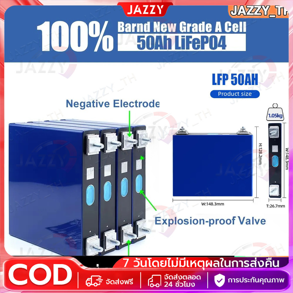【COD】4PCS CATL 3.2V 50Ah Lifepo4 พลังงานแสงอาทิตย์แบตเตอรี่ลิเธียมเหล็กฟอสเฟตแบบชาร์จไฟได้ เรือเรือย