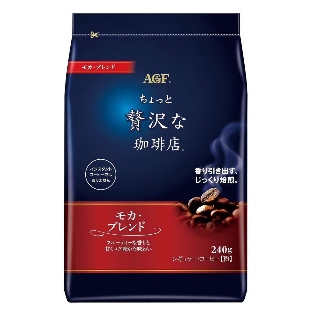 AGF Deluxe Coffee Shop Regular Coffee Mocha Blend 240g [Coffee Powder]