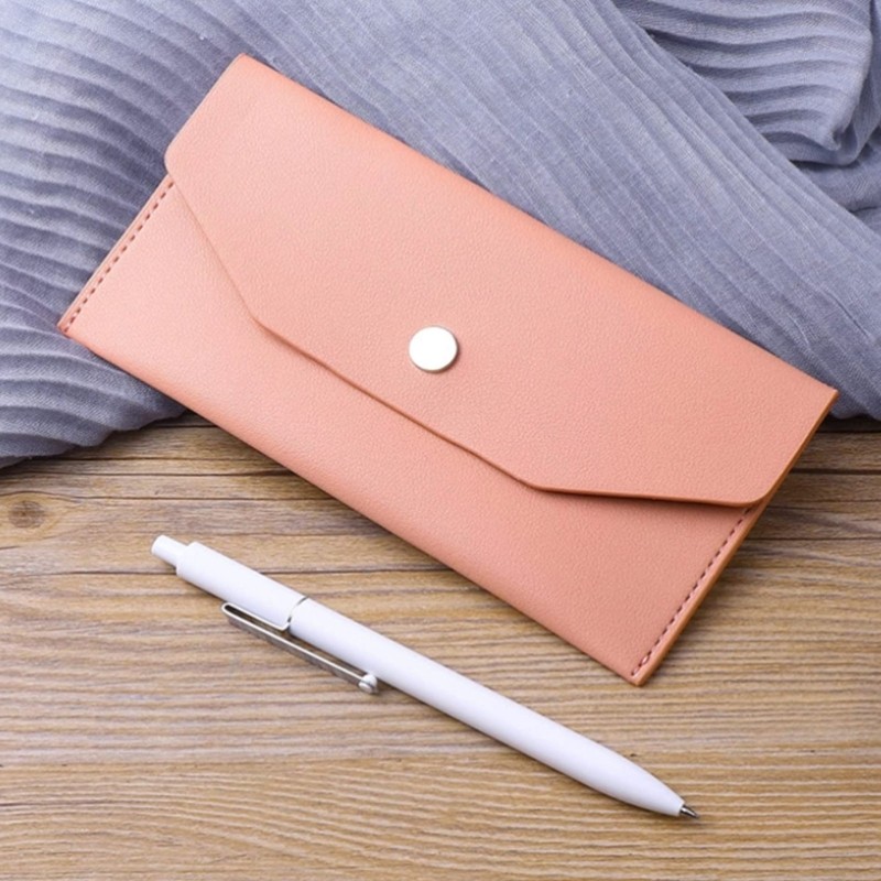Top Professional Cash Envelope Leather Money Wallet Card Case Cash Holder for Women