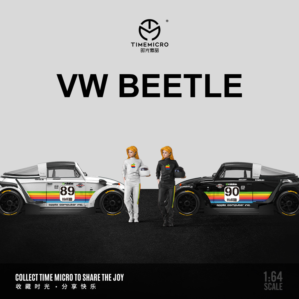 TimeMicro-TM 1/64 Volkswagen Beetle White Apple โมเดลรถ รถของเล่น สําหรับเด็กผู้ชาย ของขวัญวันเกิด ข