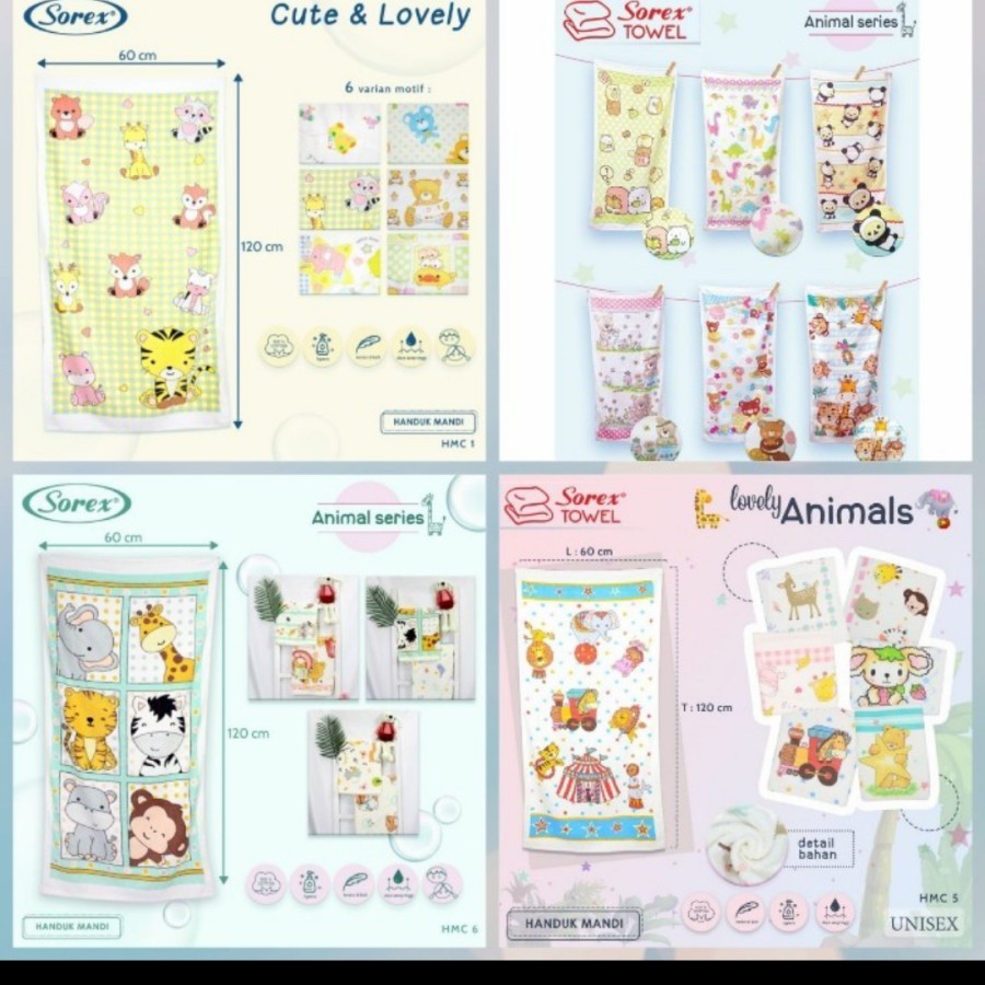 KATUN Sorex hmc series ผ้าเช็ดตัวสําหรับทารกและเด็ก 1 4 5 6 พรีเมี่ยมคอตตอน motif