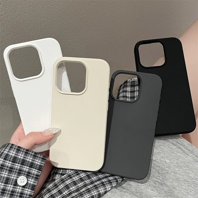 สีดําชุดซิลิโคนเหลวสําหรับiphone 15 Pro Max 15 Pro 15 14 13 12 11 Pro Max XR IXกรณีห่อกันกระแทกด้านหลังปกอ่อน