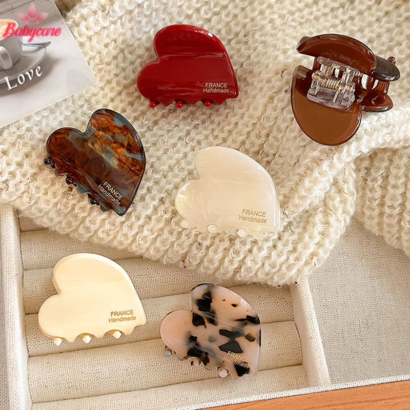 Byce> 3.5 ซม.ผมขนาดเล็กClaw Acetate ผม Crabs สําหรับสาวน่ารักรูปหัวใจ Hairclips ผู้หญิงสาวอุปกรณ์เสริมผมใหม่
