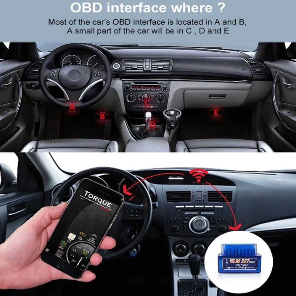 Super MINI Bluetooth OBD2 V2.1 เครื่องมือทดสอบยานยนต์ - ELM327