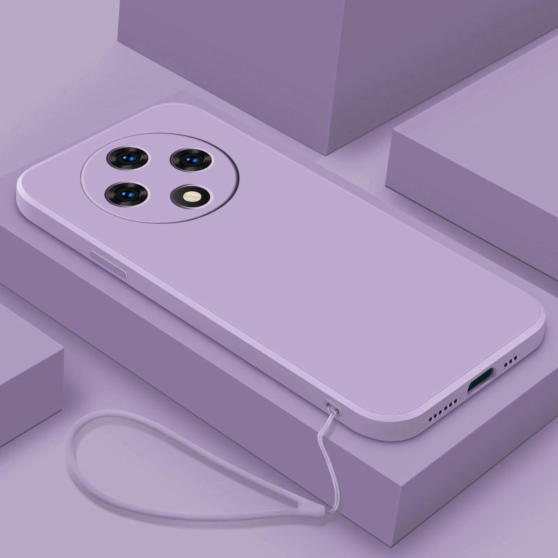 Oppo Reno 12F Reno12 F 5G ขอบตรงเคสยางซิลิโคนเหลว + เชือกเส้นเล็ก Matted TPU สายคล้องปลอกกันกระแทก