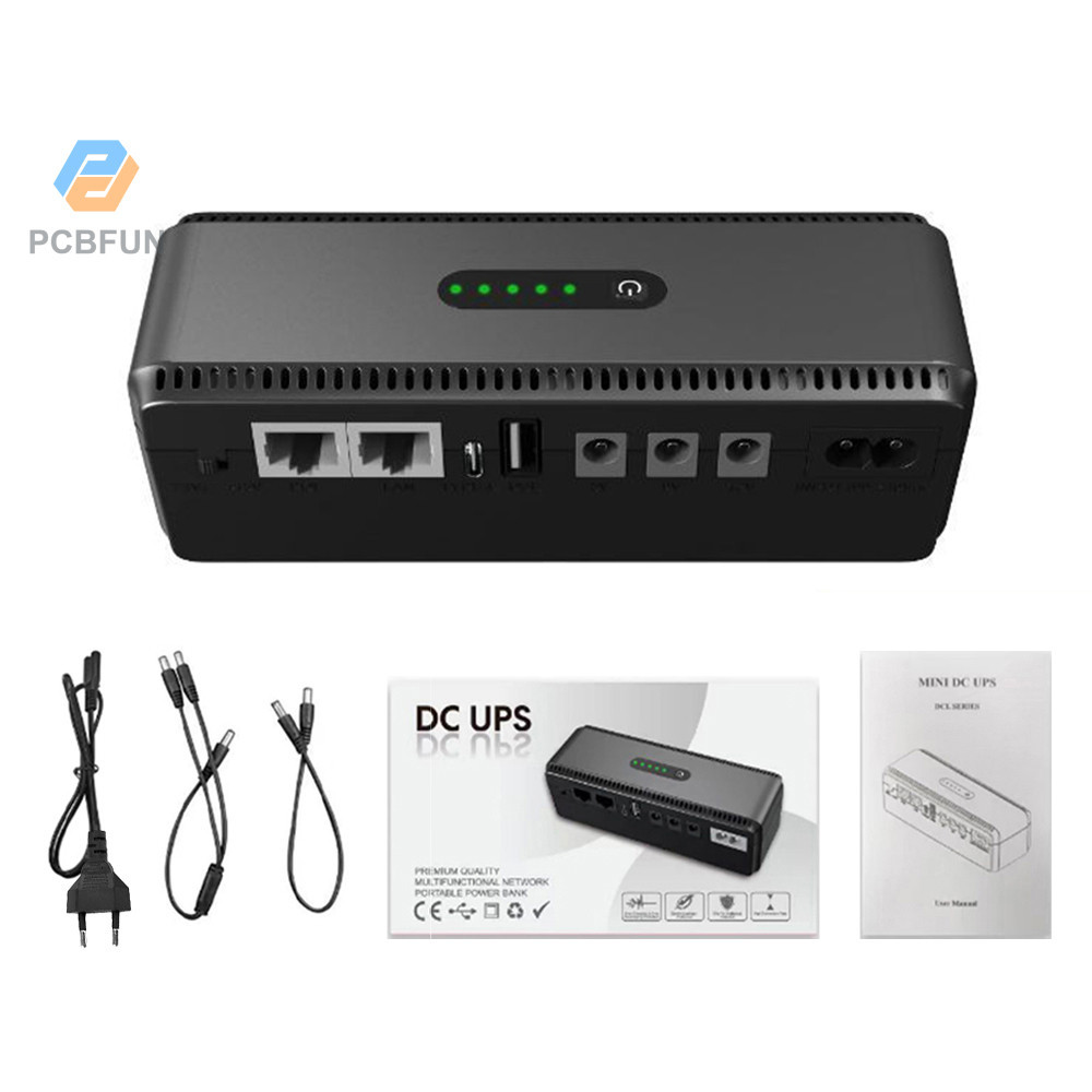 Pcbfun UPS Router 5V9V12V Optical Cat Monitor แหล่งจ่ายไฟสํารอง DC DC UPS 8800 mAh/10400 mAh อัพเกรด