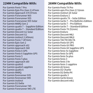 26 22 มม.Quickfit ซิลิโคนสายนาฬิกาสําหรับ Garmin Fenix 6X 5X 7X EPIX Gen 2 สายรัดข้อมือสําหรับ Fenix 6 5 7 955 965 Tactix 7 นาฬิกา